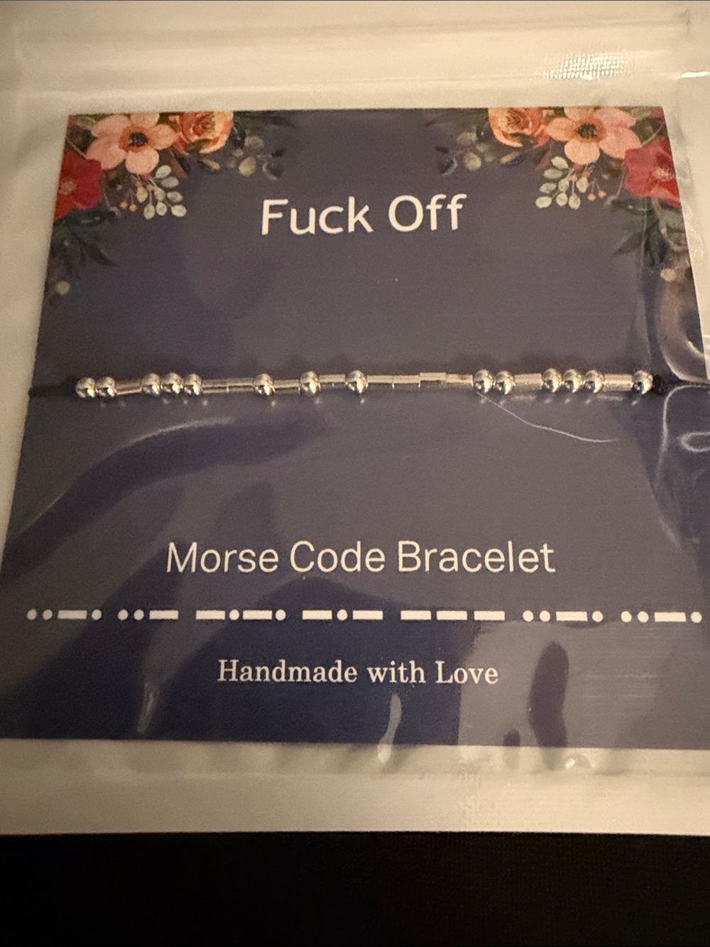 Silver Morse Code Bracelet - /—off